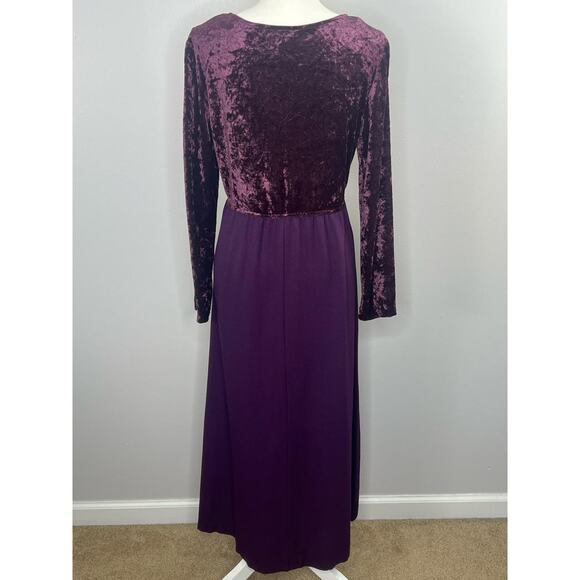 Vintage Dana Scott Velvet Midi Dress Size 11/12 Purple Whimsygoth Fairy - Picture 3 of 4